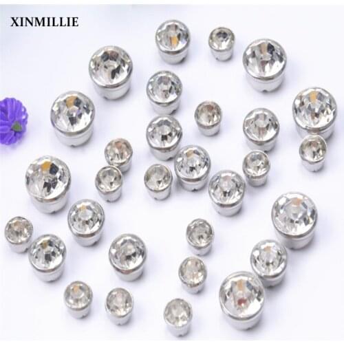100pcs/Lot Rhinestones Beads Claw Setting 4/5/6/8/10mm Stone And Crystal Round Wedding Decoration Sew On Shoes Bags Garment