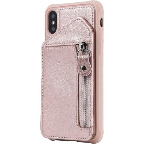 Small change card case mobile phone case for Apple XS MAX leather insertable zipper case iPhone 8plus