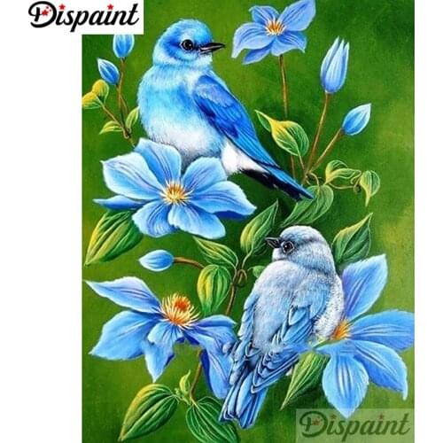 Dispaint Diamond Embroidery "Birds flowers" Pattern DIY 5D Diamond Painting Needlework Cross Stitch Full Drill Painting A18901