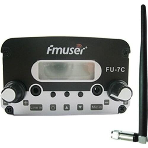 FMUSER CZE FU-7C 7W FM Radio Transmitter Broadcast + Rubber Antenna+Power Adapter for Drive-in Church