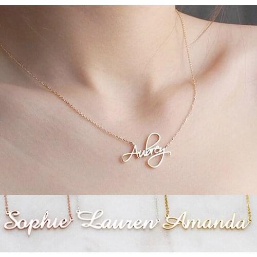 Stainless Steel Custom Personalized Name Necklaces Jewelry Personality Letter Choker Pendant With For Women Girls Mother