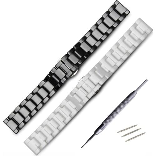 Ceramic bracelet watchband 14 16 18 20 22mm Grind arenaceous watch strap band white black watch belt accessories not fade