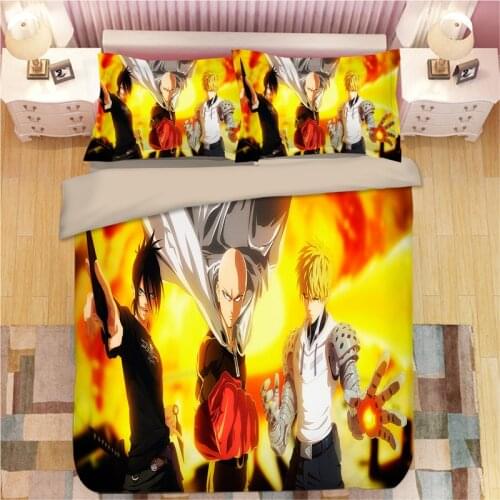 Anime 3D ONE PUNCH MAN Print Bedding Set Duvet Covers Pillowcases NEW Comforter Bedding Sets Bedclothes Bed Linen 02