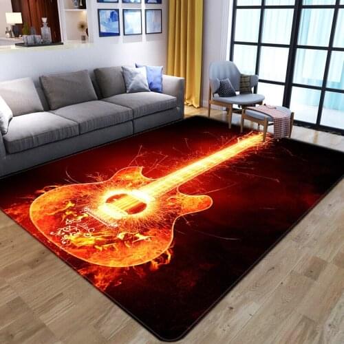 3D flame guitar carpet football bedroom carpet Nordic style abstract living room parlor rugs kids floor mat anti-slip floor mat