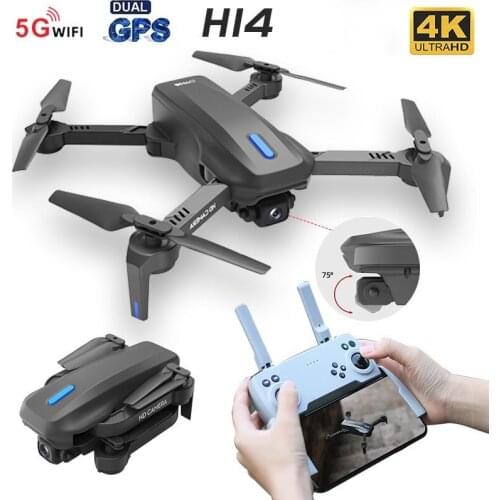 H14 RC Drone 2.4G5G GPS 4k HD Dual Camera Foldable Quadcopter WIFI FPV 75 Degree RC Helicopter Electric Adjustment Headless Mode