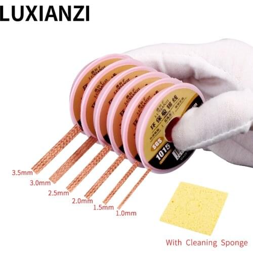 LUXIANZI Lead Free Desoldering Braid Solder Remover Wick Wire Desoldering Wire BGA Repair Tools Welding Wires 1.5/2.0/2.5mm