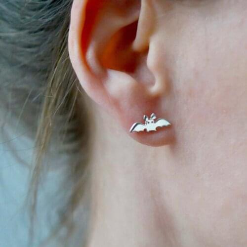 Tiny Small Silver Color Copper Halloween Ghost Stud Earrings Boho Gothic Minimalist Studs Earring For Women Jewelry