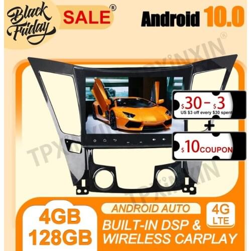 4G+128G Android 10.0 For Hyundai Sonata I40 I45 2011-2015 Carplay Multimedia Player Auto Radio Tape Recorder GPS Navi Head Unit