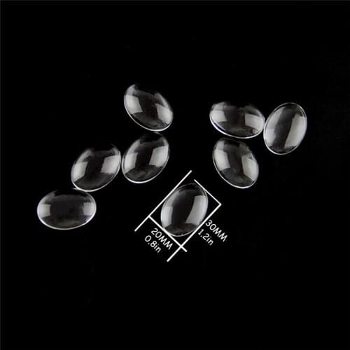 20pcs 20mm*30mm Oval Glass Cabochon Cameo Transparent Clear Flat Back Crystal For Diy Jewelry Making Free Shipping