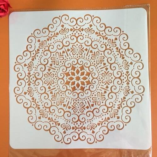 30x30cm Large Mandala Wheel Decorative Stencil Stencils Wall Scrapbook Coloring Book Embossing Album painting stencils