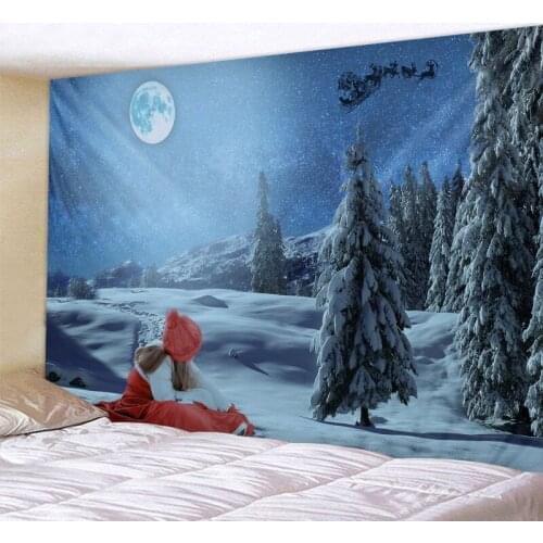 Christmas Reindeer Tapestry Bohemian Wall Hanging Dream Hanging Cloth Mandala Printed Tapestry Living Room Bedroom Home Decor