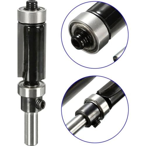 Shank Hand MIlling Cutters 1/4 Inch Dual Bearing Carbide Slab Milling Cutter Flush Trim Router Bit Woodworking Trimmer Drill