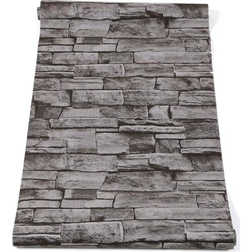 Grey Vintage Brick Peel And Stick Wallpaper Roll Living Room Self Adhesive Rustic Stone Bedroom Restaurant Loft 3d Contact Paper