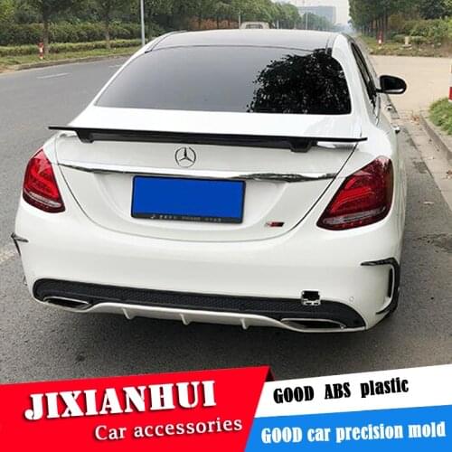 For W205 Spoiler 2015-2018 GS Mercedes-Benz W205 C-class C180 C200 Spoiler ABS plastic Material Car Rear Wing Color Rear Spoiler