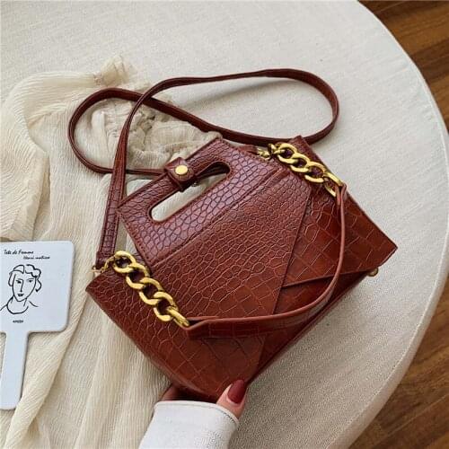 Retro chic bag handbags new style fashion crocodile pattern chain shoulder messenger handbag women purse phone crossbody bags