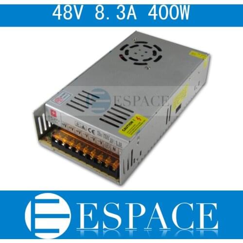 Best quality 48V 8.3A 400W Switching Power Supply Driver for LED Strip AC 100-240V Input to DC 48V free shipping