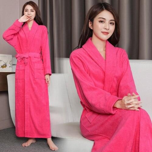 Warm Sleepwear Bath Robe Women Cotton Bathrobe Pajamas Night Dressing Gown Robe Plus Size L XL XXL XXXL