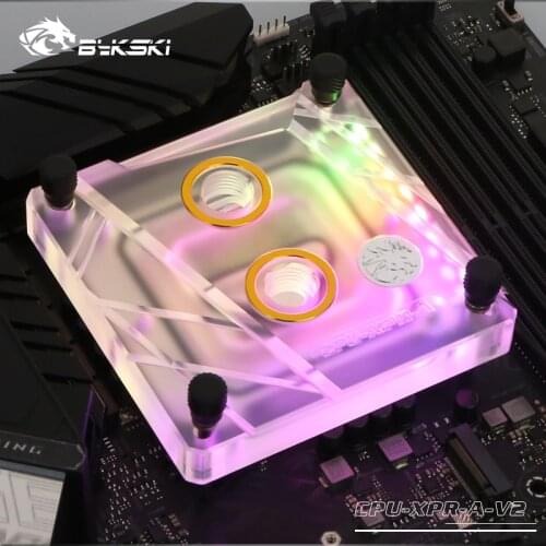 Bykski CPU Water Cooling Radiator Block use for INTEL LGA1150 1151 1155 1156 2011 X99 Transparent with RGB Liquid Cooling System