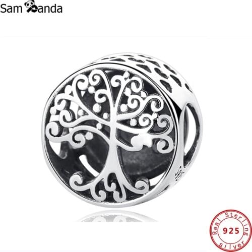 New Original 100% 925 Sterling Silver Charm Bead Family Roots Charms Heritage Tree Fit Bracelets Diy Women Jewelry