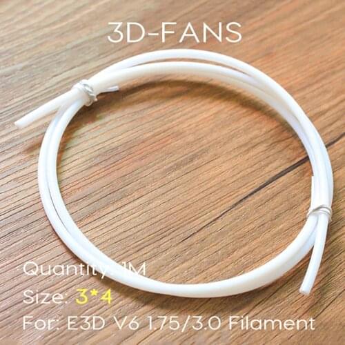 1Meter PTFE TubeTeflon PiPe ID 3mm OD 4mm for J-head hotend RepRap Rostock Bowden Extruder Throat filament