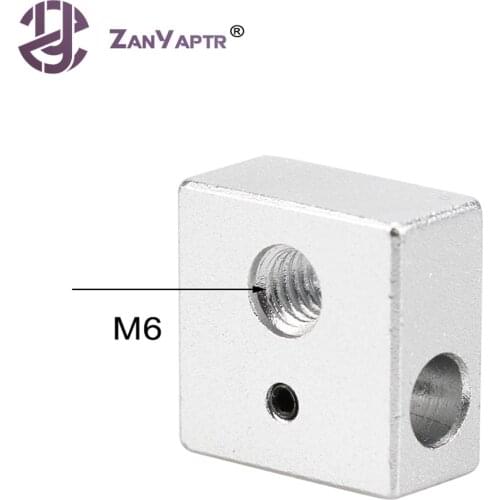 1Pc Reprap Makerbot MK7 MK8 Aluminium Heater Block For Print Head Hot End Heating Block 20*20*10 20x20x10 mm For 3D Printer