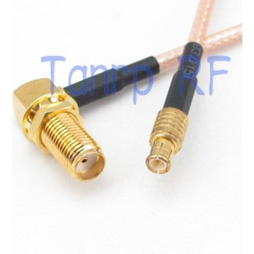 10pcs 6in SMA female jack right angle to MCX male RF adapter connector 15CM Pigtail coaxial jumper cable RG316 extension cord