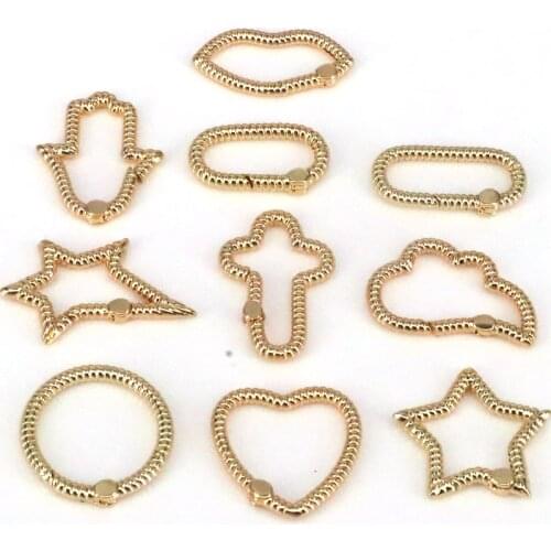 10Pcs Star cross hamsa geometric buckle, spring buckle, carabiner buckle, gold clasp, DIY bracelet/necklace jewelry accessories