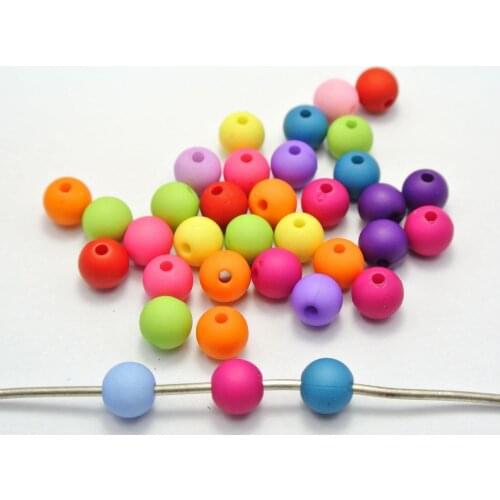200 Mixed Color Acrylic Round Beads 8mm Imitation Wooden beads