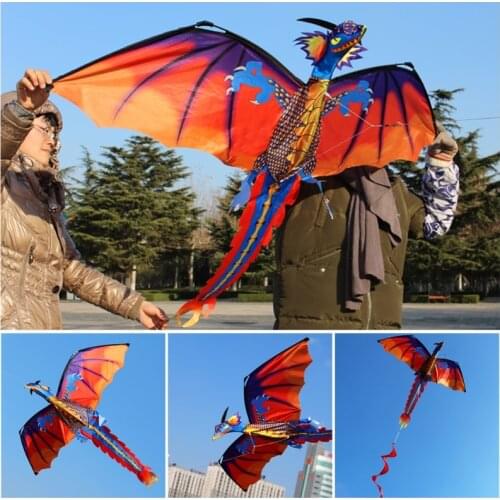 HBB 1PC Cartoon 3D Dragon Kite With Tail Kites For Adult Kites Flying Outdoor 100m Kite Line Kids Educational Sports Toys