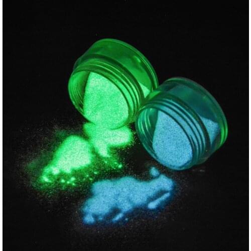 6Pcs/Set 10g Nail Fluorescence Powder Pigment Ultra-Fine Glitter Glow In The Dark Powder Nail Art Dust Luminous Pigment Powder