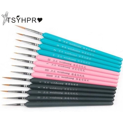 9 Pcs Hook Line Pen Watercolor Brush Round Tip Detail Paint Brushes Set Fun At Home Art Supplies A2007-S6
