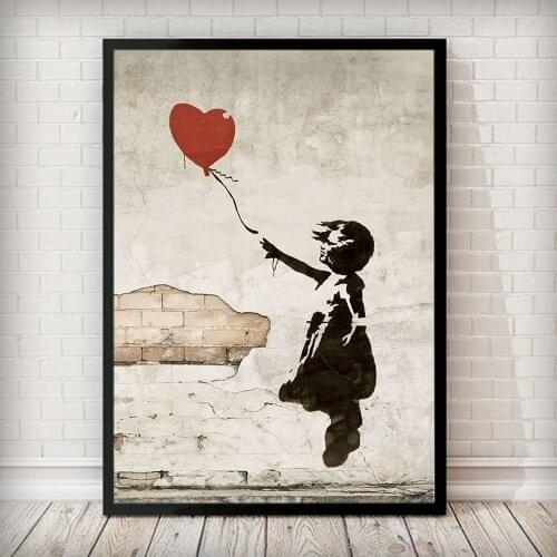 Banksy Girl With Balloon Wall Art Canvas Posters And Prints Canvas Painting Decorative Picture For Office Living Room Home Decor