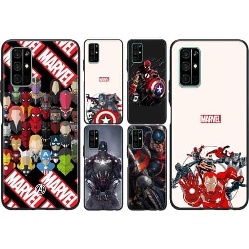 Marvel Avengers superheroes For Huawei Honor 50 SE V30 View 20 V20 30i 30S 30 20S 20E 20i 20 Lite Pro Plus Black Phone Case
