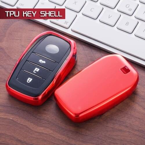 Red key Case Shell Cover TPU Smart Protective for Toyota Prado Highlander Camry Corolla