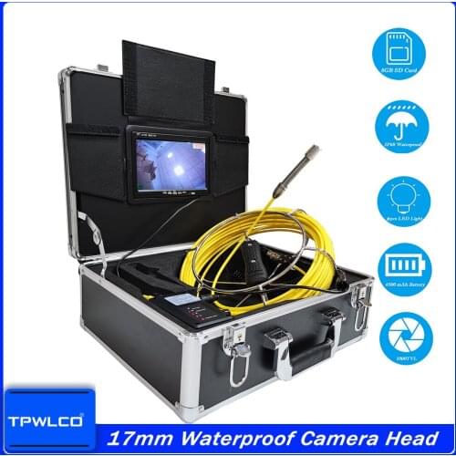 Pipe Endoscope Camera IP68 Waterproof Borescope 720P HD 17mm Lens Sewer Pipeline Drain Inspection With 6 LED