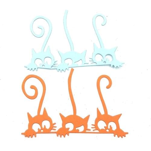 Julyarts 3pcs Cat Metal Dies Stencil For DIY Scrap Booking Photo Album Embossing Paper Cards