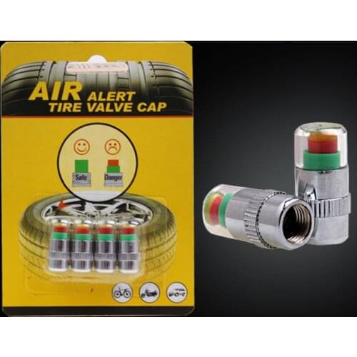 Car auto tire tire pressure monitor gage alarm 4x Car Tire Pressure Monitor Valve Stem Caps Sensor Indicator Alert Eyes 2.4bar