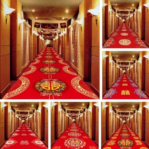 Red Wedding Aisle Runner Carpets Hallway Carpet Hotel kitchen aisle stairs Antiskid Floor Mats Weddings party decorate Area Rugs