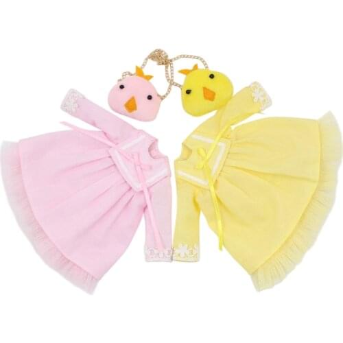 ICY DBS Blyth doll joint body cute dress chicken bag lovely girl toy