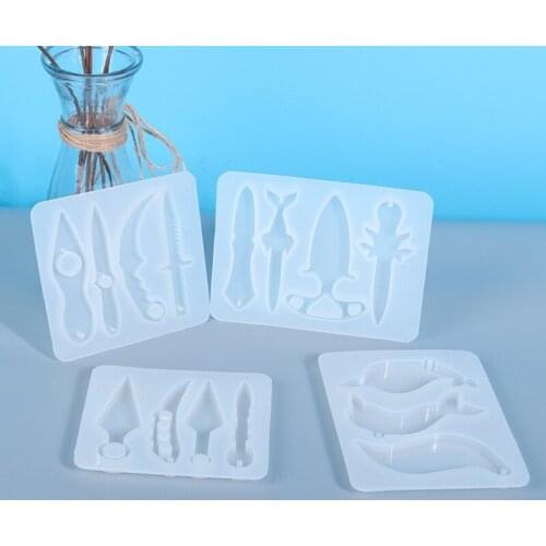 T84A Crystal Epoxy Resin Mold Defense Small Knife Silicone Mould DIY Crafts Making Tool