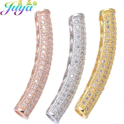 Wholesale DIY Metal Beads Supplies Gold DIY Hollow Curved Tube Charm Spacer Beads Accessories For Beading Jewelry Making