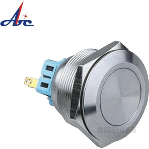 Momentary Switch 12V Metal Reset Push Button Flat Head Self-Lock Waterproof Switch