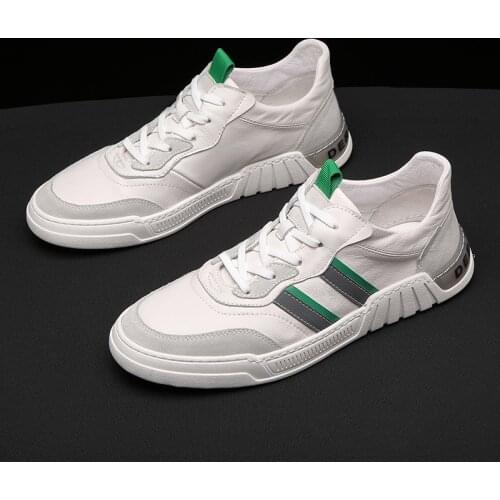 New High End Spring Designer Men Genuine Leather Casual Shoes Youth Fashion Lace-Up Flat Shoes Trend Loafers