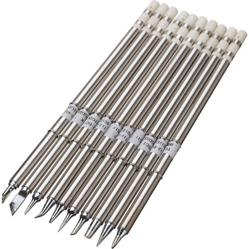 10pcs T12 Soldering Iron Tips Set for HAKKO FX951 FX952 Tools Microtech Power Tools