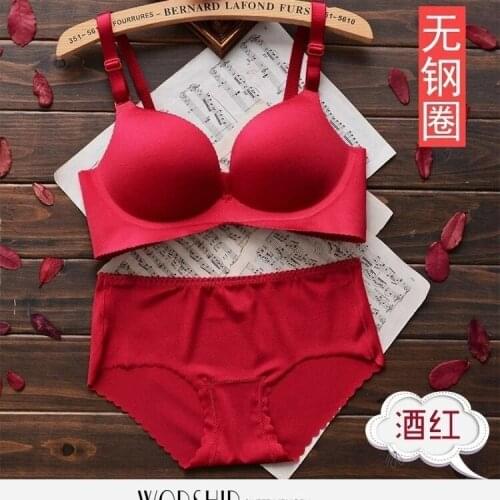 New red Sensual Sexy Lingerie Set Fashion Girl Women Underwear Plus Size Wirefree Bras Panty One-piece Seamless Bra Briefs Set