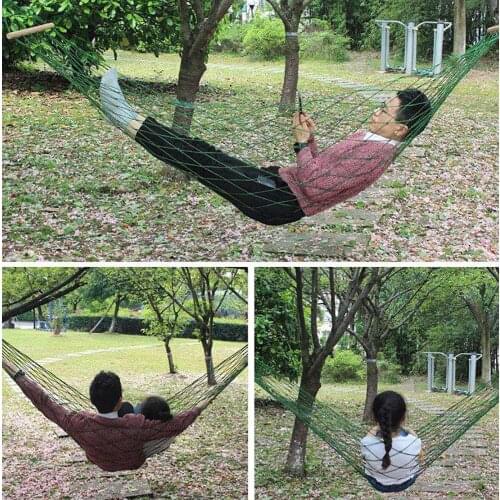 Camping Hammock Hammocks Outdoor Portable Net Hammock Woven with Nylon Rope