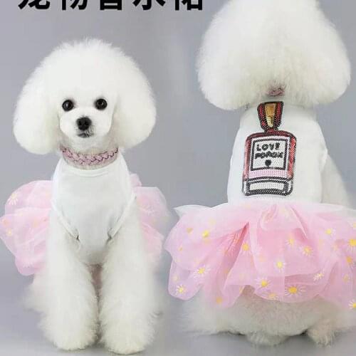 Spring and Summer Princess dress for small dogs teddy french bulldog Pomeranian dog short skirts thin Pet cat dog clothes