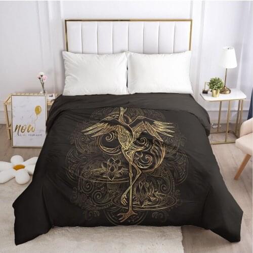 Custom Duvet Cover with Zipper Comforter/Quilt/Blanket Case Queen/King 240x220 260x220 155x220 3D Bedding Red-crowned crane