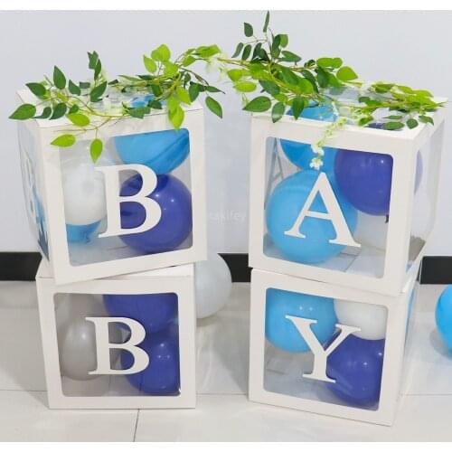 Transparent Name Box Letter Balloons Balloon Arch Kit Table Arch Ballon Stand Baby Shower Party Diy Decoration Kids Balloon Box