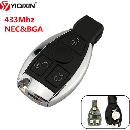 YIQIXIN 3 Button KYDZ Boards Remote Car Key Smart Replacement For Mercedes Benz Year 2000+ NEC&BGA Control 433MHz With Blade